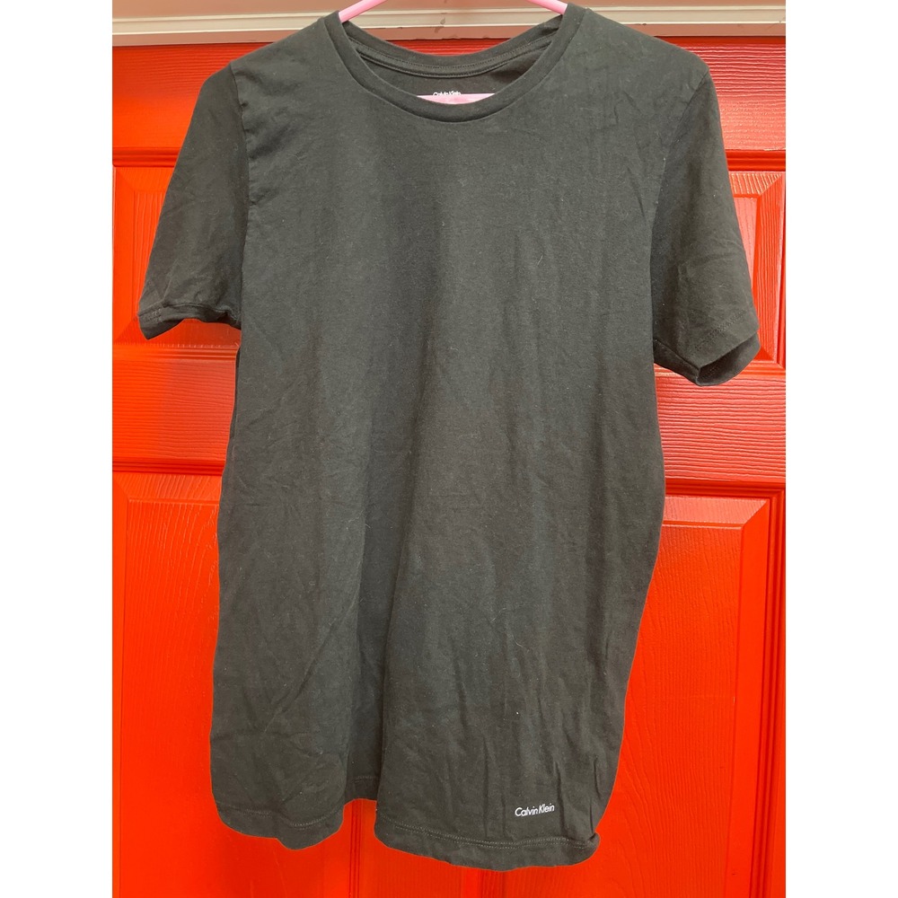 Calvin Klein Mens Classic Fit Short Sleeve Cotton Crewneck T-Shirt Black Small